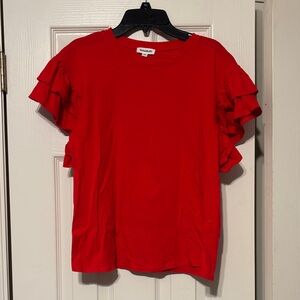 Sugarlips Red Ruffle Sleeve Tee Shirt